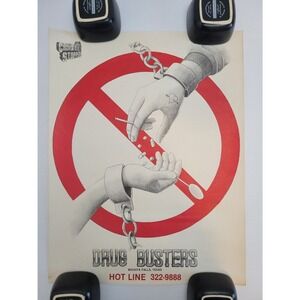 Vintage Wichita Falls Texas Crime Stoppers‎ Drug Busters Anti Drug Poster Art